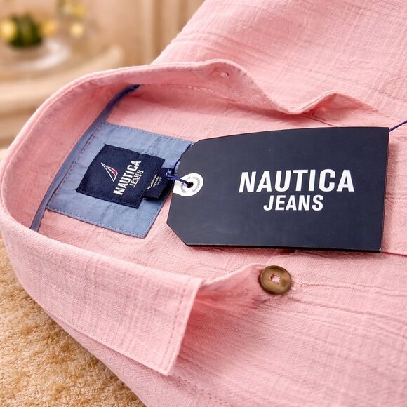 Nautica Jeans Pink Sleeveless Utility Blouse Cotton S NEW - Picture 7 of 9